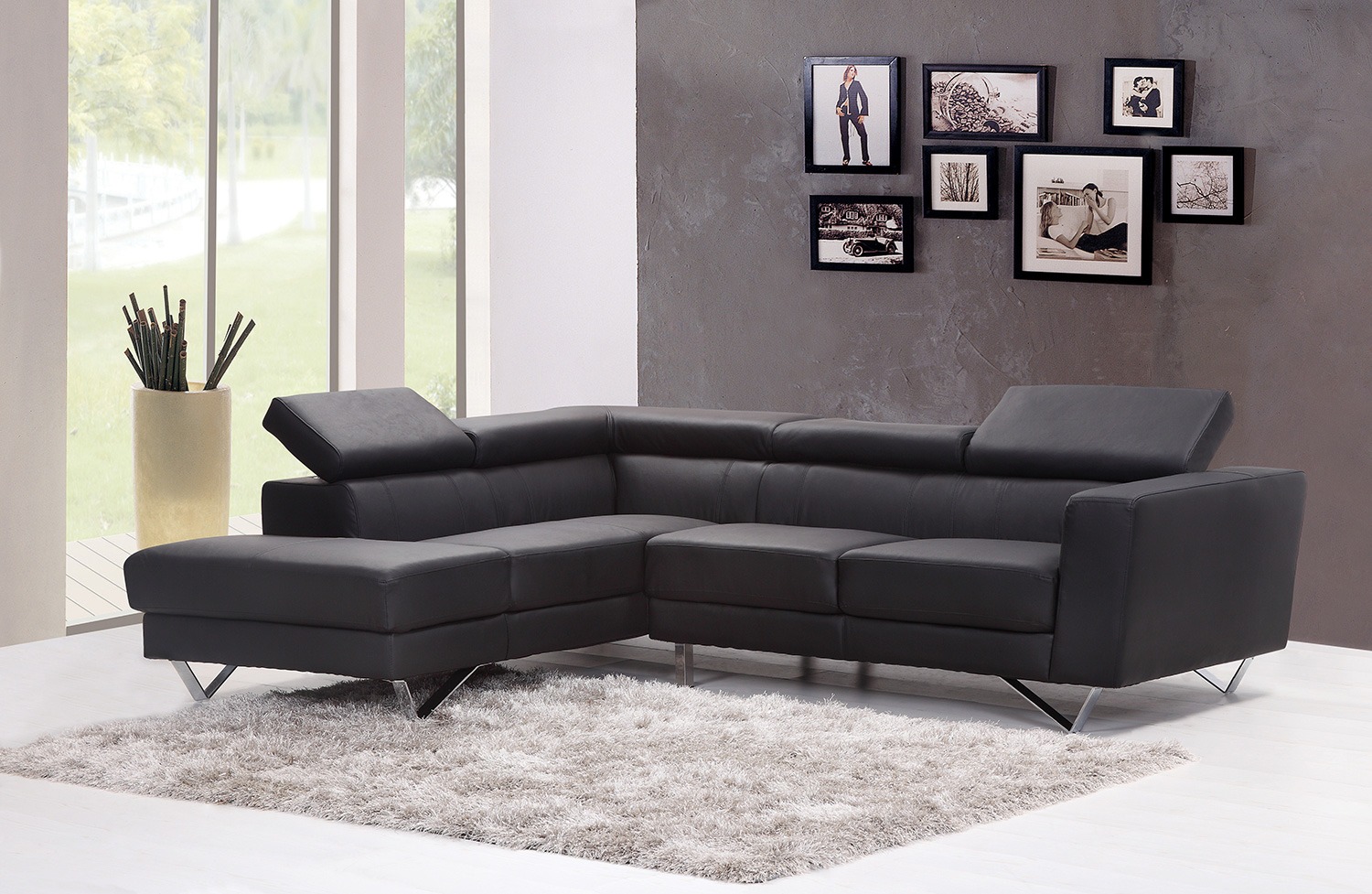 Photo of a modern black couch